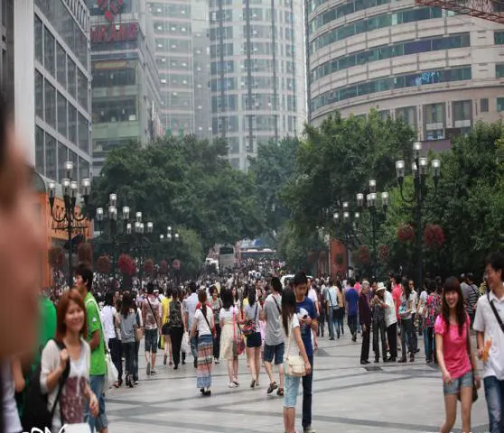 The crowd on a pedestrian street — Chongqing's everyday density