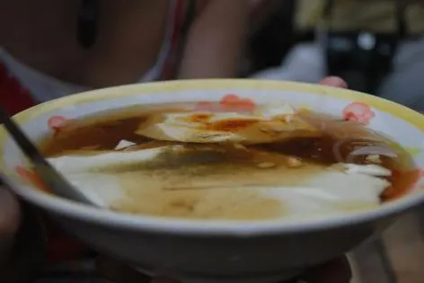Doufunao: soft tofu under a dark savoury sauce
