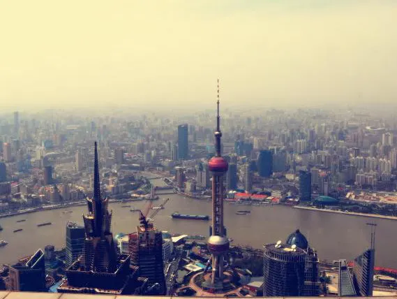 Looking down on Lujiazui and the Bund