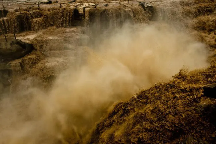 Hukou Waterfall, the largest yellow waterfall on earth