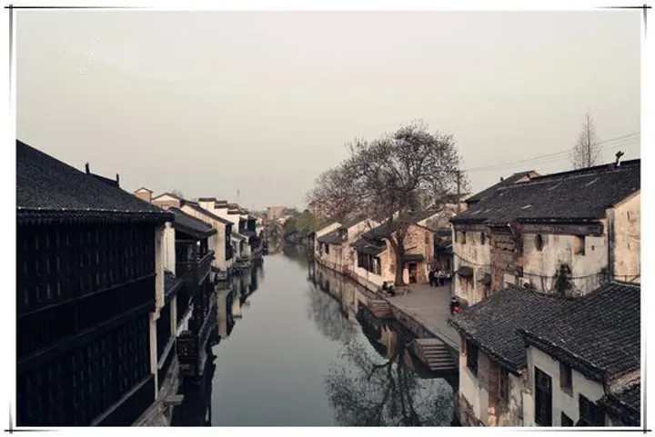 A canal and riverside houses in Nanxun