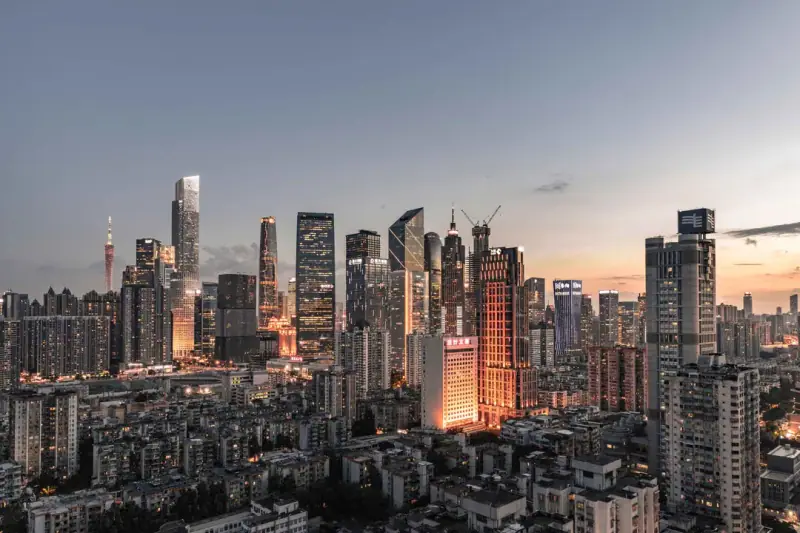 Zhujiang New Town at sunset