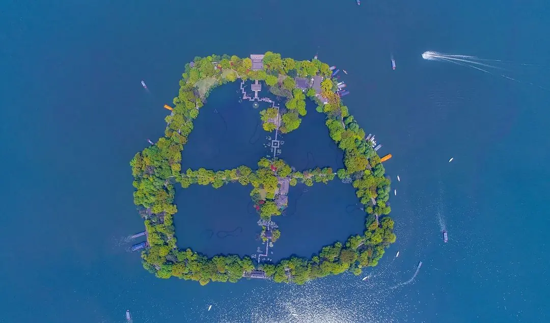 Three Pools Mirroring the Moon