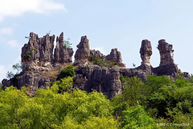 Paths cut between the limestone