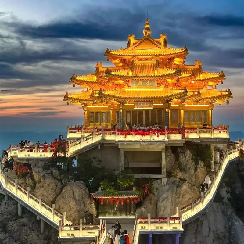 Golden Summit at dusk