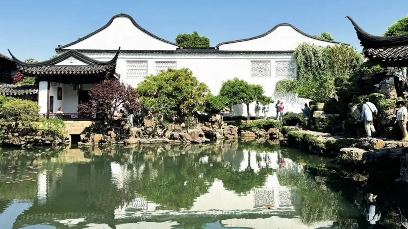 The lotus pond and its pavilions