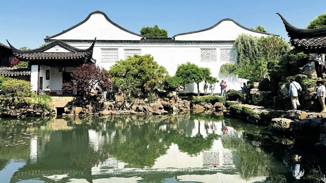 The lotus pond and its pavilions