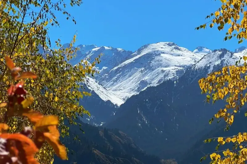 Tianchi Lake — The lake in autumn, with the Bogda snow line behind