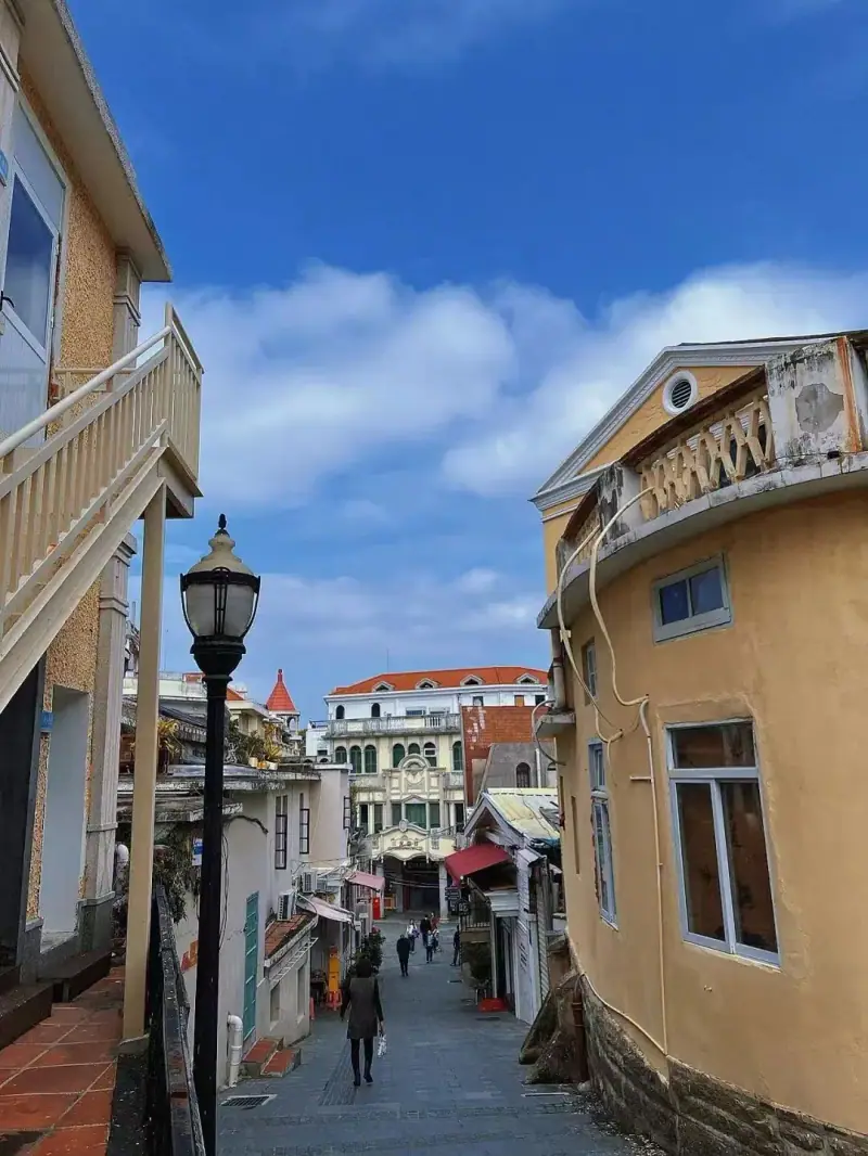 Colonial facades on the island