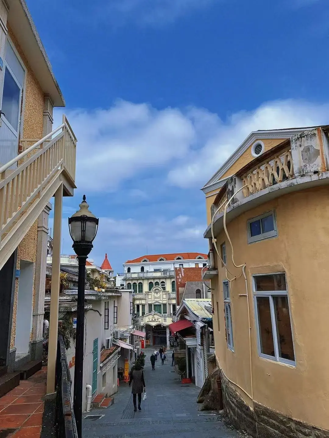 Colonial facades on the island
