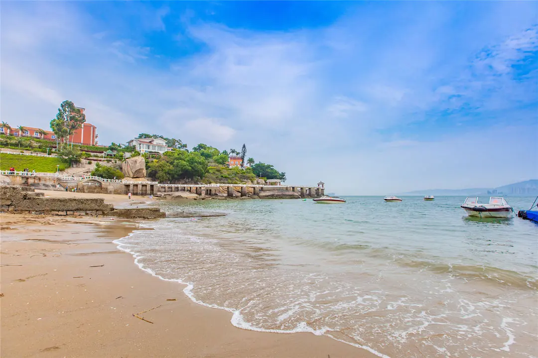 The beach on the island’s south side