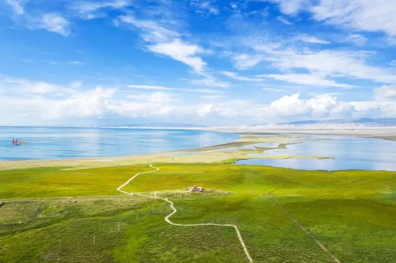 Grassland reaching the water