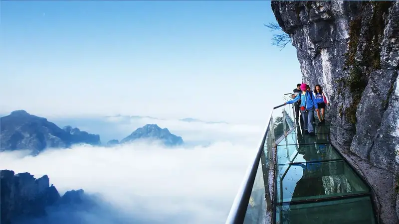 The glass walkway on the west line